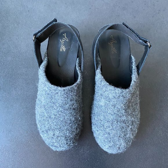 Argilla Women's Shoes Clogs Wool Grey Open Heel - Picture 12 of 12